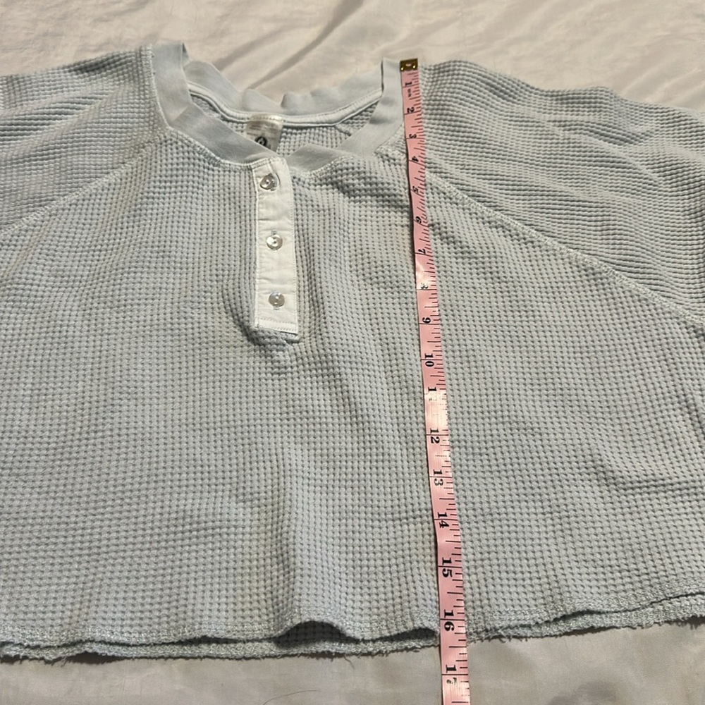 NWT Mono B Waffle Knit Oversized Crop Top Sz L - Picture 7 of 8